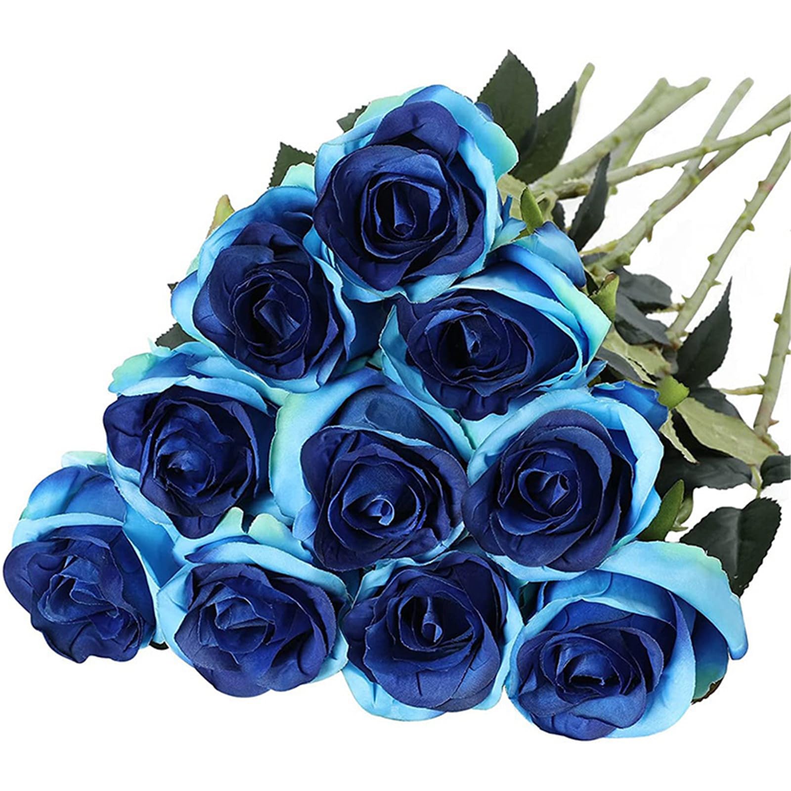 JSGHGDF Realistic Rose Flower 10Pieces Wedding Bouquet Silk Rose Home Flower Arrangement Ceremony Centerpiece Decors Realistic Silk for Wedding Decors