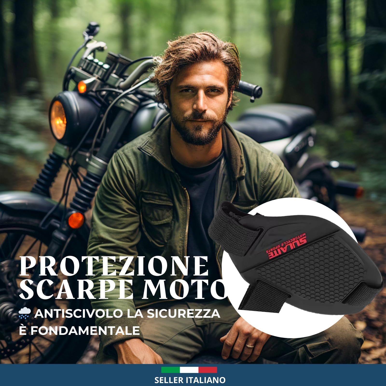 Proteggi Scarpe Moto di alta Qualità in gomma Copriscarpe Moto Misura Universale Protezione Scarpe Moto Anti-Slip Salvascarpe Moto dal design Unico Moto Accessori Viaggio