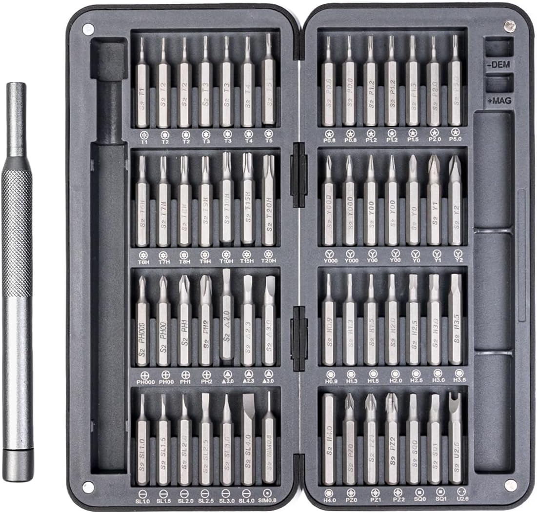 VCELINK56 Piece Precision Screwdriver Set, S2 Mini Screwdriver Set, Precision Screwdriver Set, Precision Tool Set for iPhone, Macbook, iPad, PS4, Xbox, Switch, Laptop, Glasses, Watch, etc