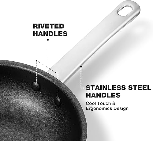 Miniatura 6 de KOCH SYSTEME CS Sartenes antiadherentes de acero inoxidable de 8 pulgadas, revestimiento antiadherente no tóxico para utensilios de cocina