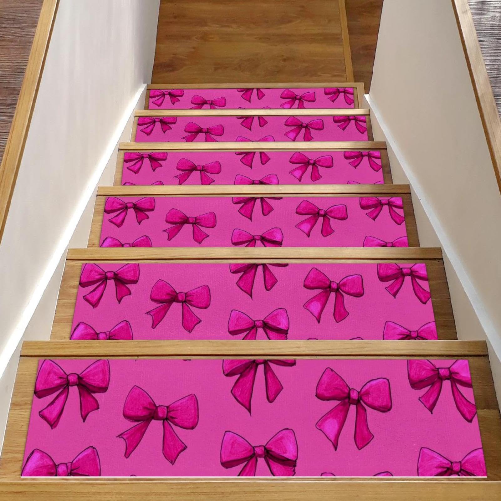 Tapis de marche antidérapant rose pour sécuriser l'escalier des enfants