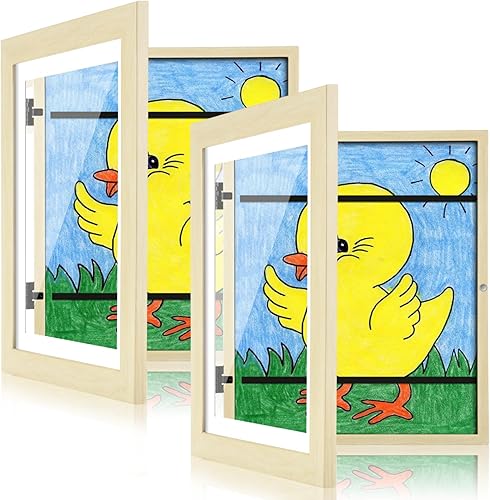 Vista 41 de [Paquete de 2] Marcos de arte para niños, marcos de arte para niños de 10 x 12.5 pulgadas con apertura frontal intercambiables, marco gris