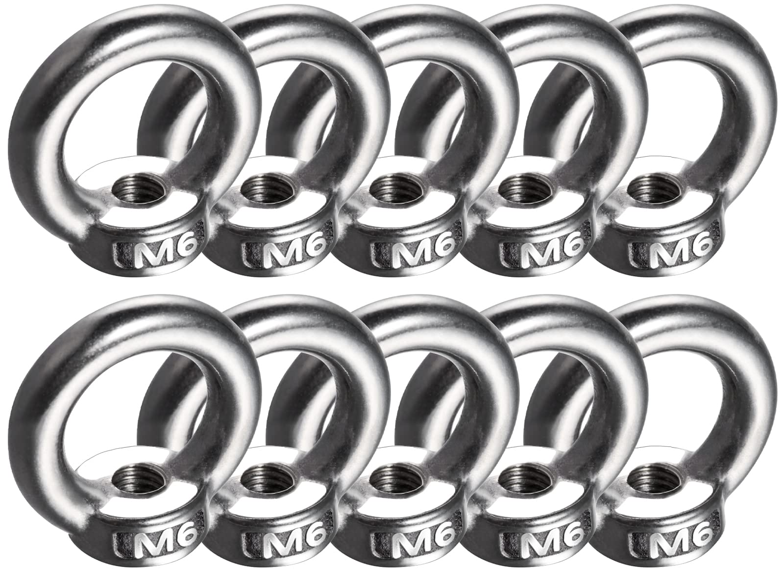 10 Stück Ringmutter M6 Augenmutter Transportmutter 304 Edelstahl  
