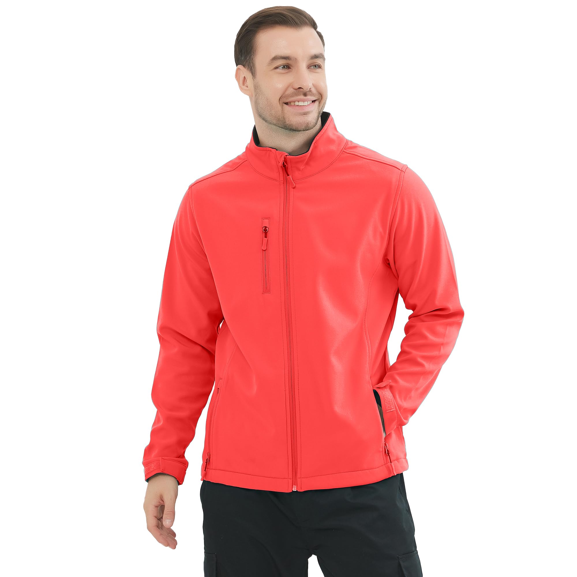 MISEMIYA - Miękka zimowa kurtka robocza Softshell dla profesjonalnych mężczyzn. Nr ref: 6432, Czerwony, 3XL