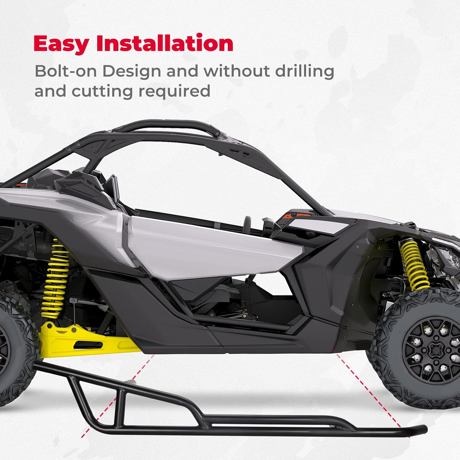 KEMIMOTO X3 Nerf Bars, Rock Sliders Compatible with Can Am Maverick X3 Turbo R RR 2017-2026 Side Bumper Protector Tree Kickers Brush Guard Replaces OEM #715003438 715002963, 2-Seater