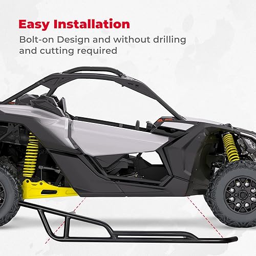 Miniatura 7 de KEMIMOTO Barras Nerf X3, deslizadores de roca compatibles con Can Am Maverick X3 Turbo R RR 2017-2025, protector de parachoques lateral para árbol