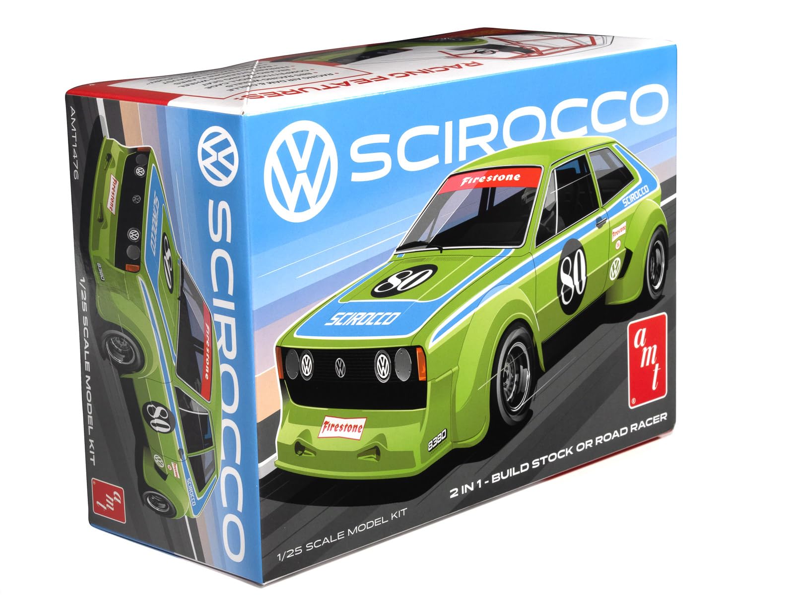 AMT Volkswagen Scirocco T/A Champ Model Kit 1:25 Scale – Build Stock or Race Version, Paint & Glue Required