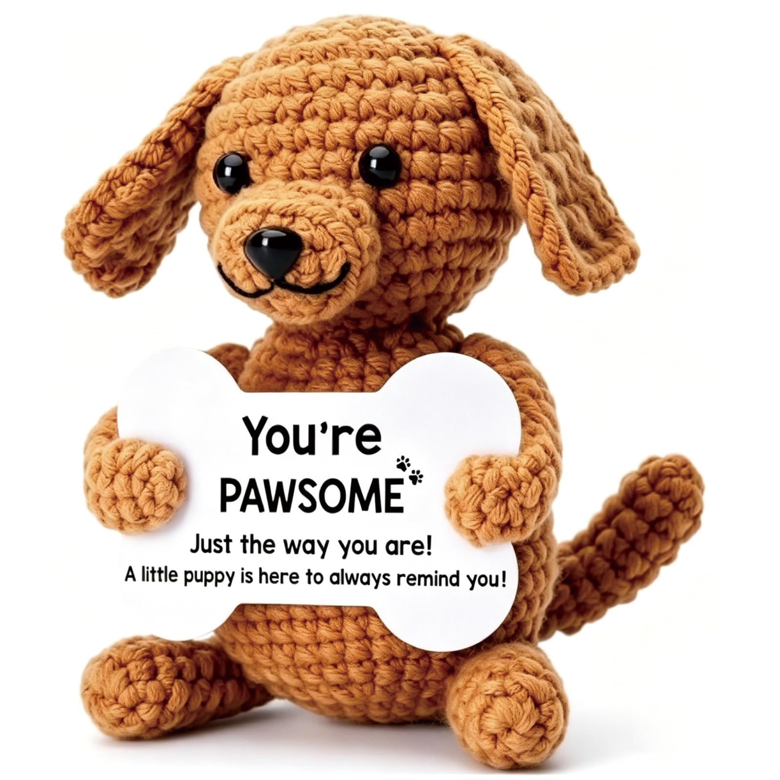 Crochet Toys, Handmade Dog Plush for Emotional Support, Positive Crochet Animals for Stress Relief, Stuffed Doll for Desk Decor, Gifts for Teachers and Dog Lovers-image-40