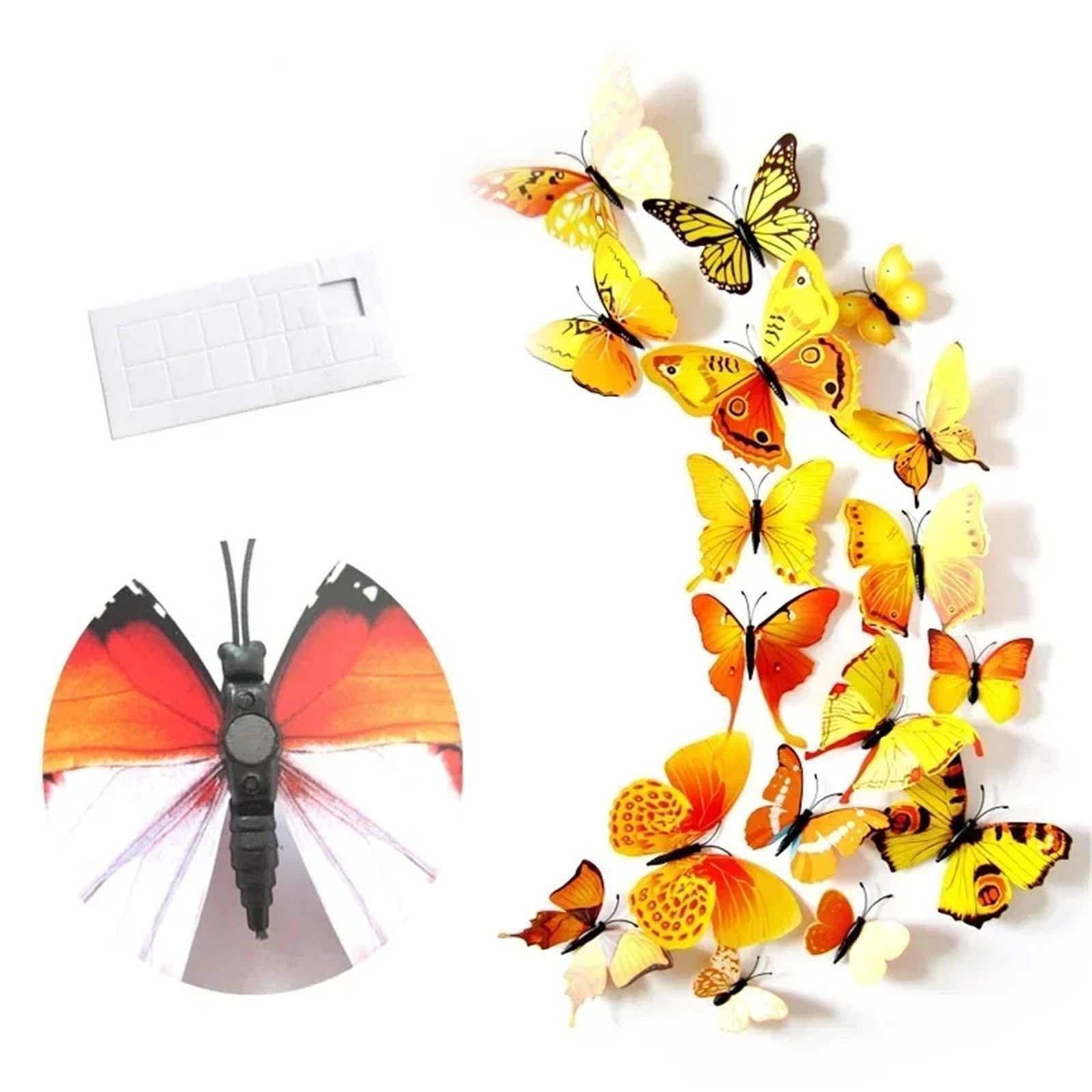 12Pcs 3D Butterfly Wall Sticker Butterflies Home Decoration Fridge Stickers Decor(Color5)