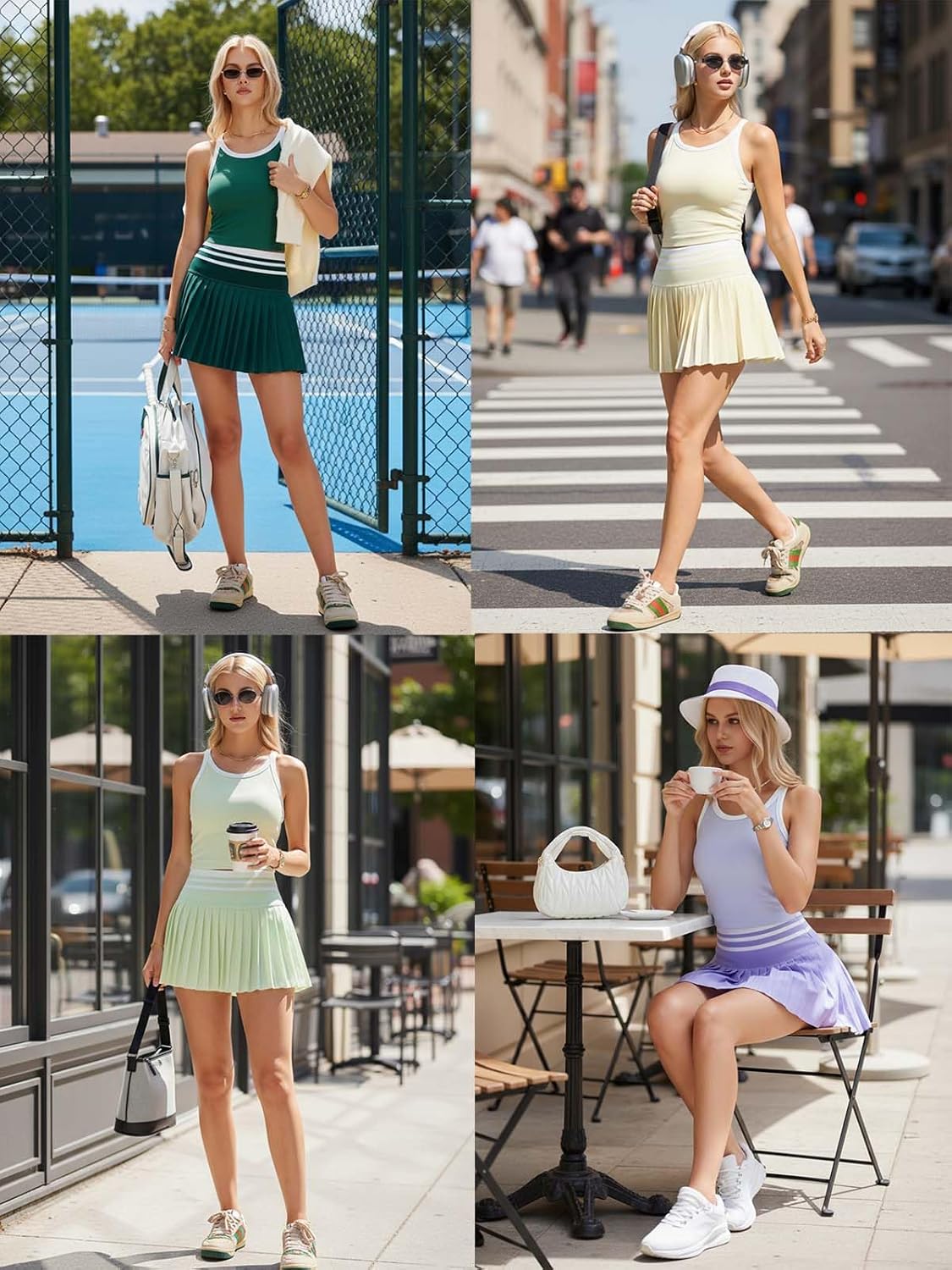 Airfree Two Piece Tennis Skirt Set Golf Outfits for Women High Waisted Tennis Short Dress with Pockets Athletic 2 Piece Sets - Image 7