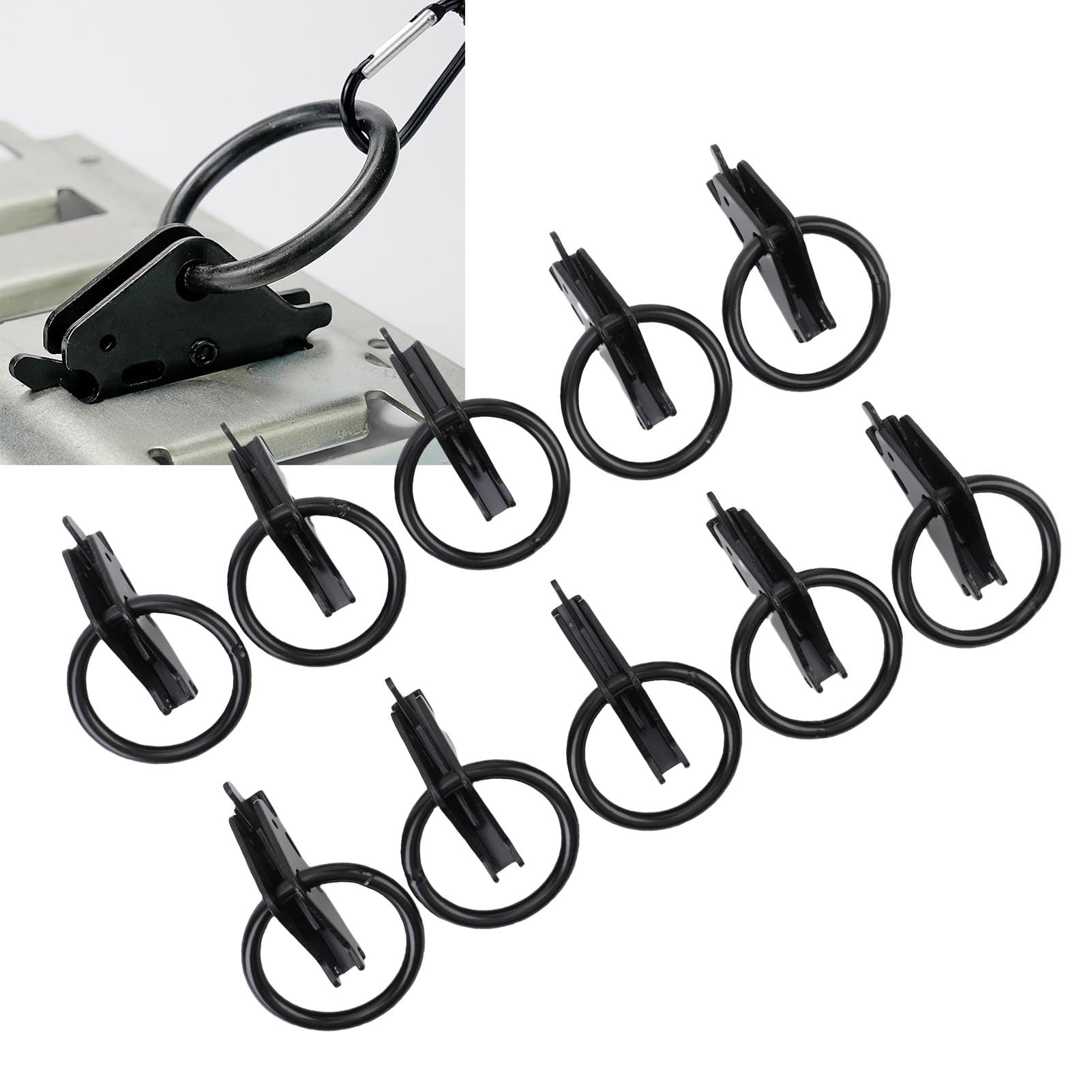 banapoy E Track O Anning Ating Anchors, 10Pcs de Servicio Pesado E del de Riel de Empate, 2500lbs de Carga de Trabajo, para Camiones, Remolques, Camionetas, Camas Planas
