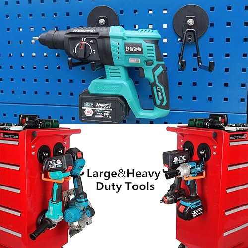 Miniatura 7 de MUTUACTOR Ganchos magnéticos grandes, 2 ganchos de almacenamiento magnéticos súper fuertes para herramientas colgantes, ganchos de almacenamiento