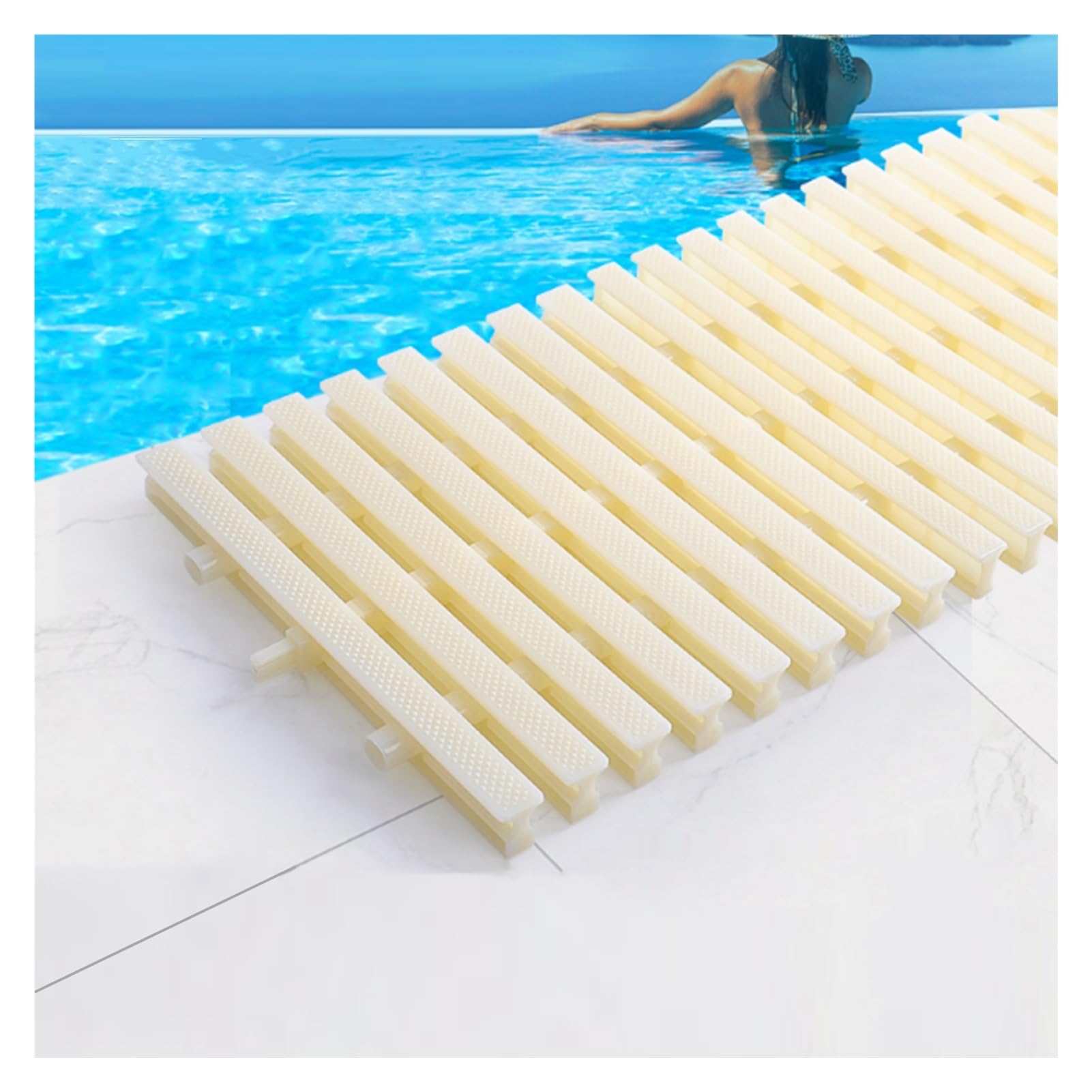 Grille d'évacuation pour piscine 30 cm filtre de sol beige