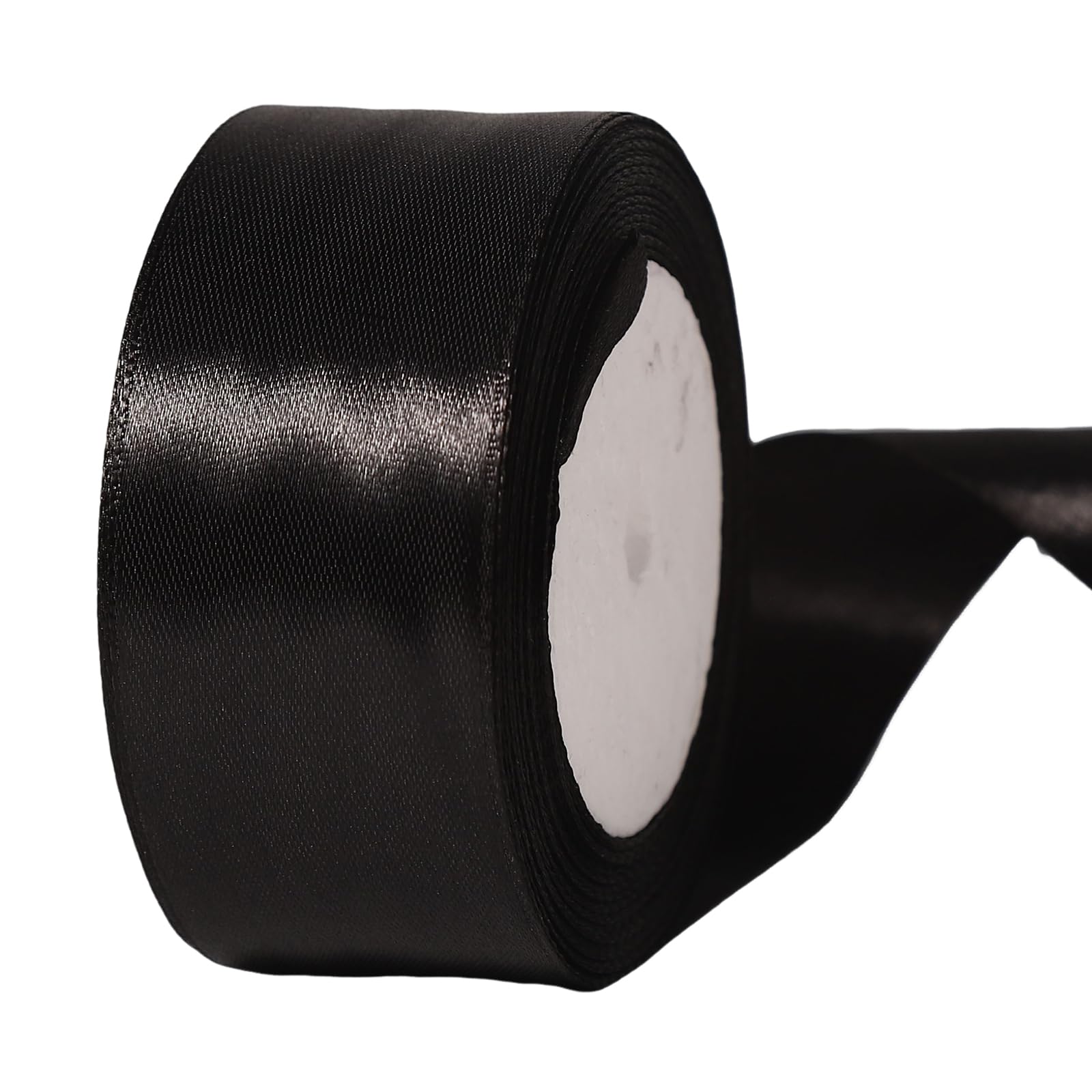 Dishaur 40mm Black Satin Ribbon for Gift Wrapping 22M Fabric Ribbon for Crafting Sewing, Christmas, Hair Bows and Cake Decoration