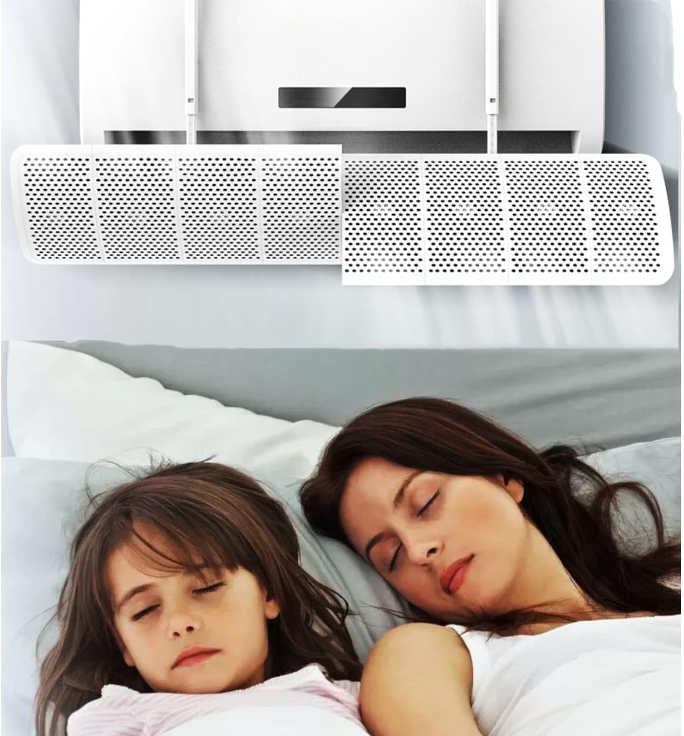 Air Conditioner Deflector,8-Blade 360° Adjustable Mini Split Deflector Anti Direct Blowing Change Wind Direction for Wall Mounted Air Conditioners,White image 8 of 8 B0DDXRFQ1R