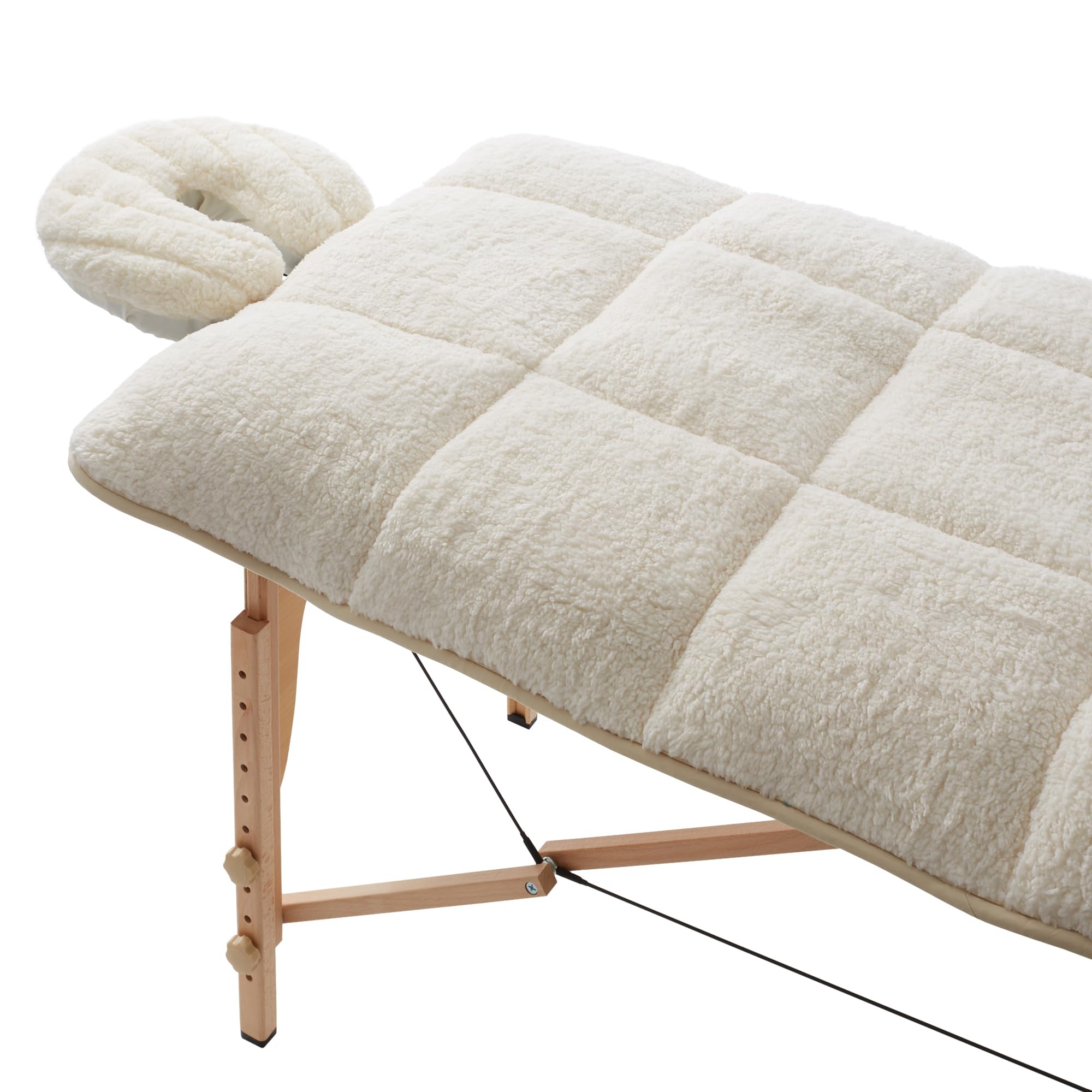 Saloniture Fleece Reversible Quilted Massage Table Pad & Face Cradle Set - Soft and Comfortable 1/2