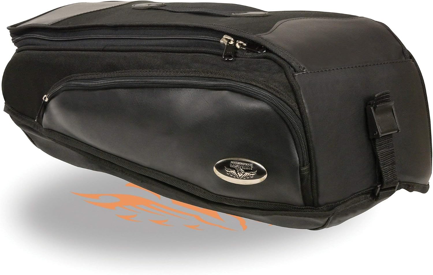 Milwaukee Leather MP8102 Medium Black Long Textile Motorcycle Back Rack Travel Bag - Medium