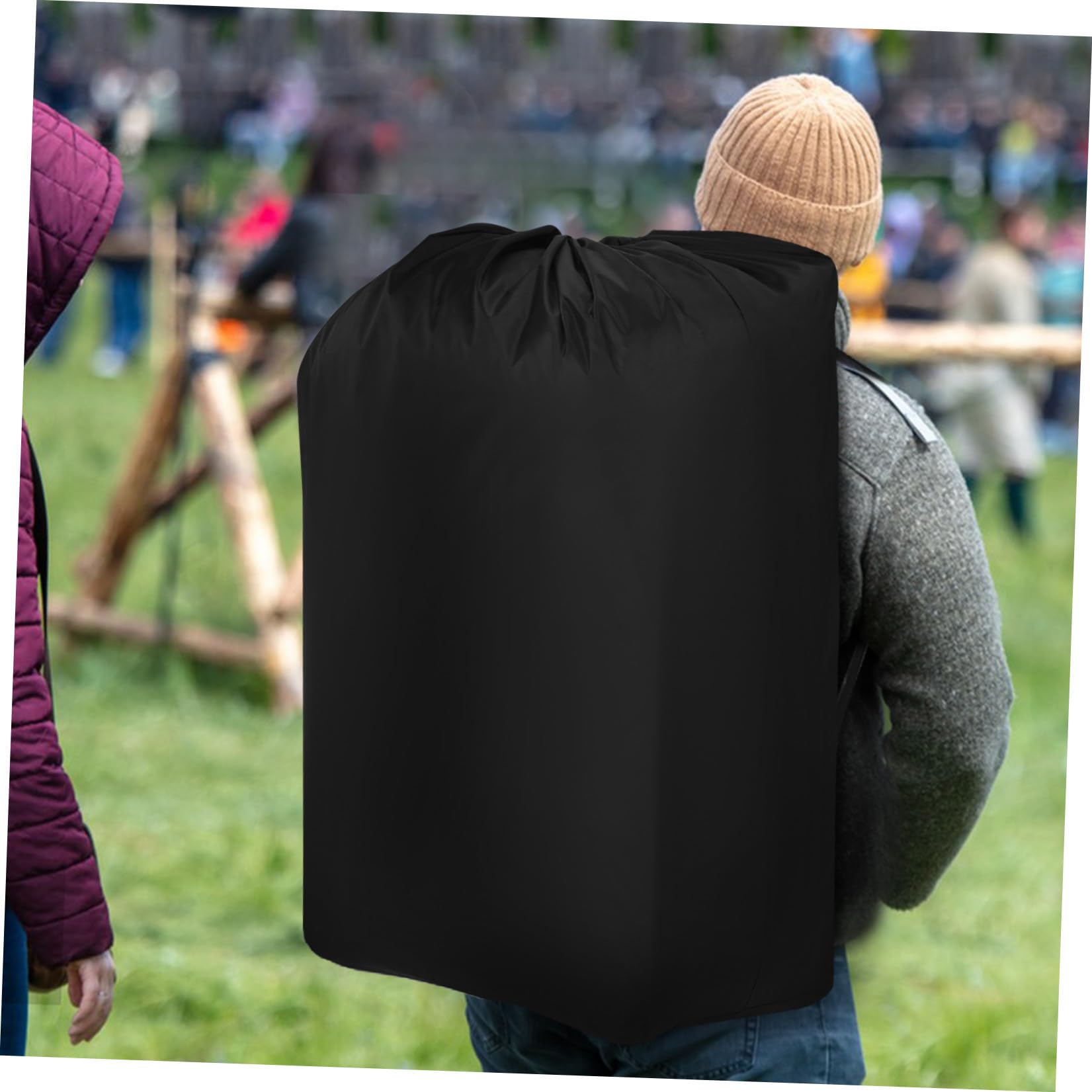 Borsa da Viaggio per Passeggino, Sacca Porta Passeggino in Nailon Nero, 2 Spallacci e Chiusura a Coulisse, per Aereo e Viaggio
