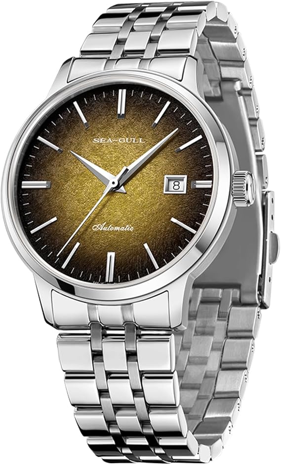 SEA-GULL Men's Automatic Mechanical Watch,ST2130 Movement,Stainless Steel Waterproof Business Dress Calendar Wrist Watches,6191