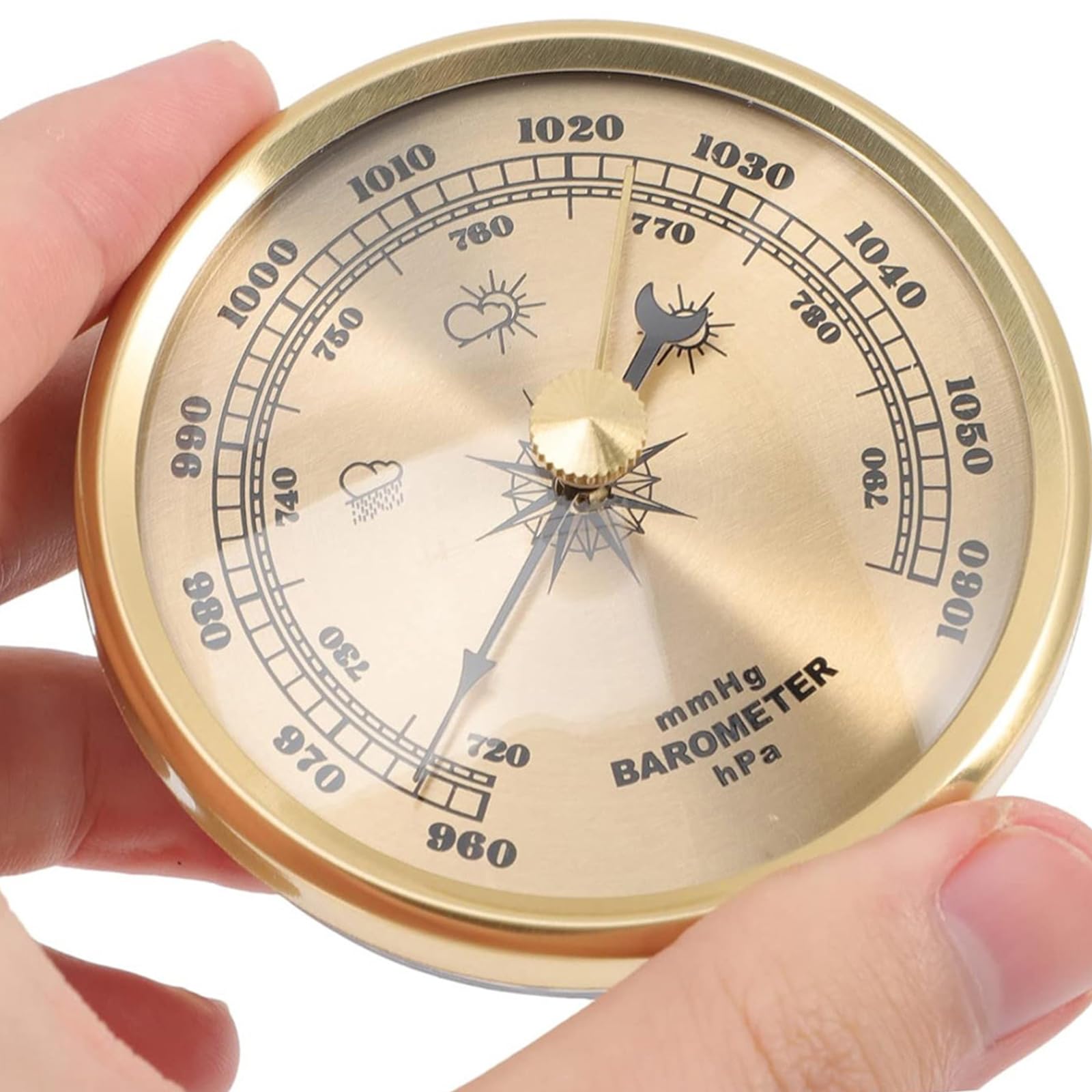 Barometri Analogico Misuratore di Pressione Atmosferica Manuale Operare Stili Antichi Attrezzatura Meteorologia per Laboratorio Acciaio Inox Meteo Barometro