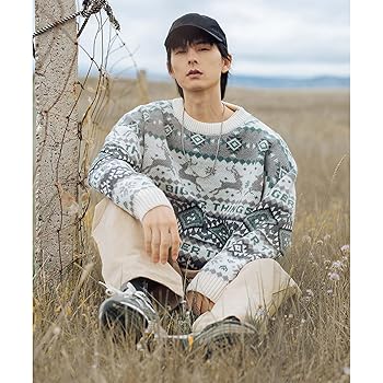 90s jacquard paris knit sweater France製 90s jacquard paris knit