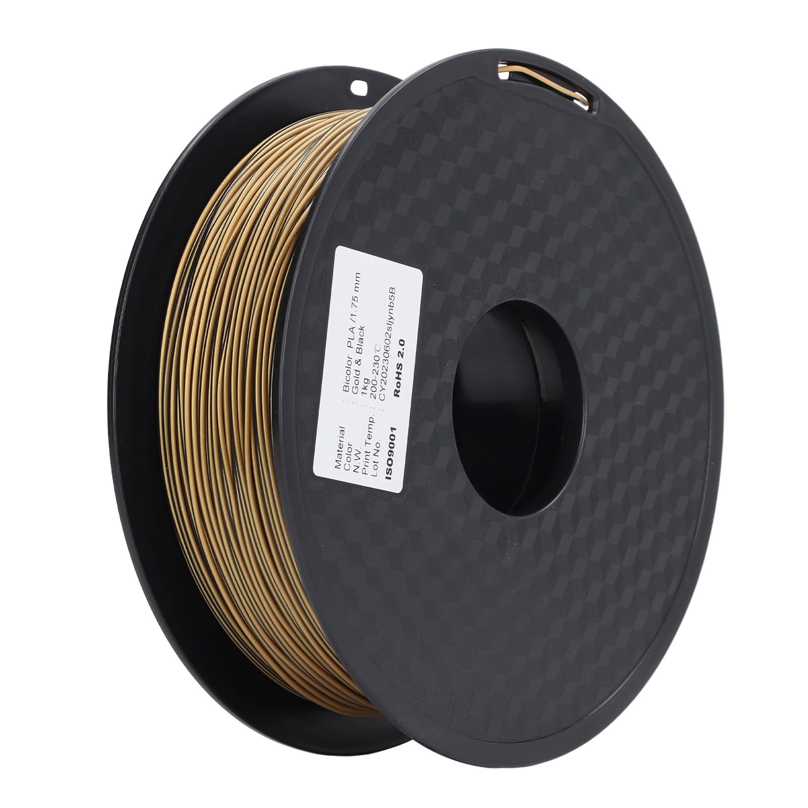 Filament do drukarek 3D Złoty Czarny Dwukolorowy wytłaczany PLA Materiały eksploatacyjne do druku jedwabiu Wysoki połysk Przyciągające wzrok kolory do projektów drukowania 3D
