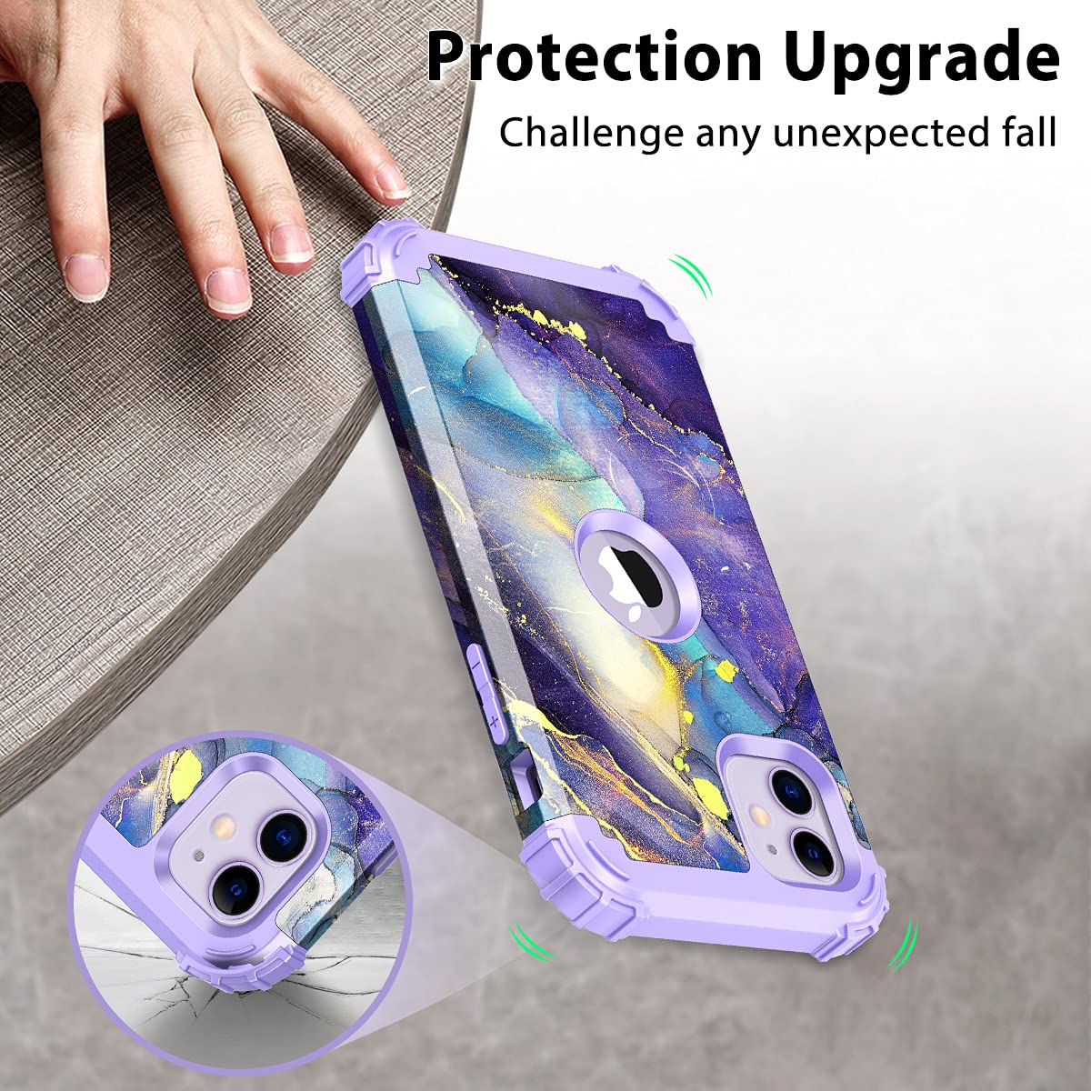 Rancase Funda para iPhone 11, Tres Capas de protección Resistente a los Golpes, Parachoques de plástico Duro + Funda Protectora de Goma de Silicona Suave para Apple iPhone 11 de 6.1 Pulgadas, Color