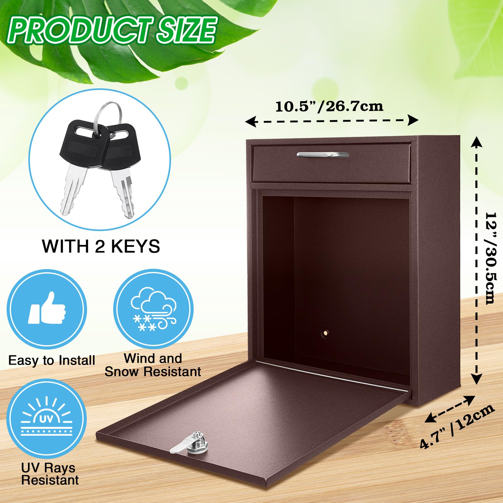 Locking Mail Box Yaoco Locking Ailbox With Key For Outdoor 12 X 10.5 X 4.7  Inches Mailbox Post Mount