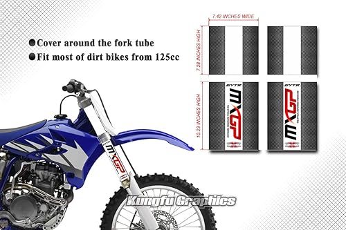Miniatura 7 de Kungfu Graphics Juego de calcomanías de tubo de horquilla superior media para moto de cross (paquete de 4), FK (005)