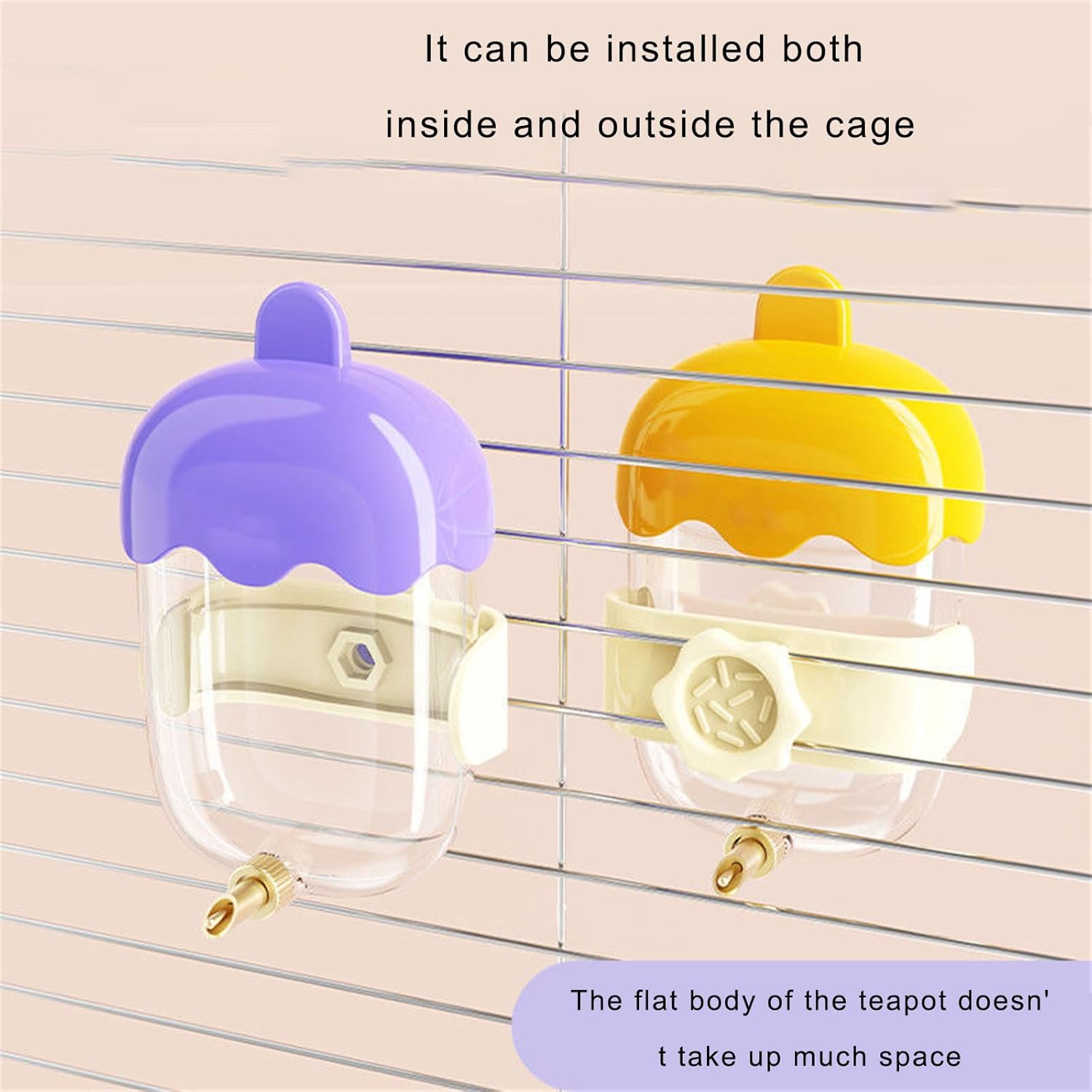 Bird Water Dispenser 12oz Clear Watering Bottle for Parrots Chinchillas Automatic Spring Design Water Feeder