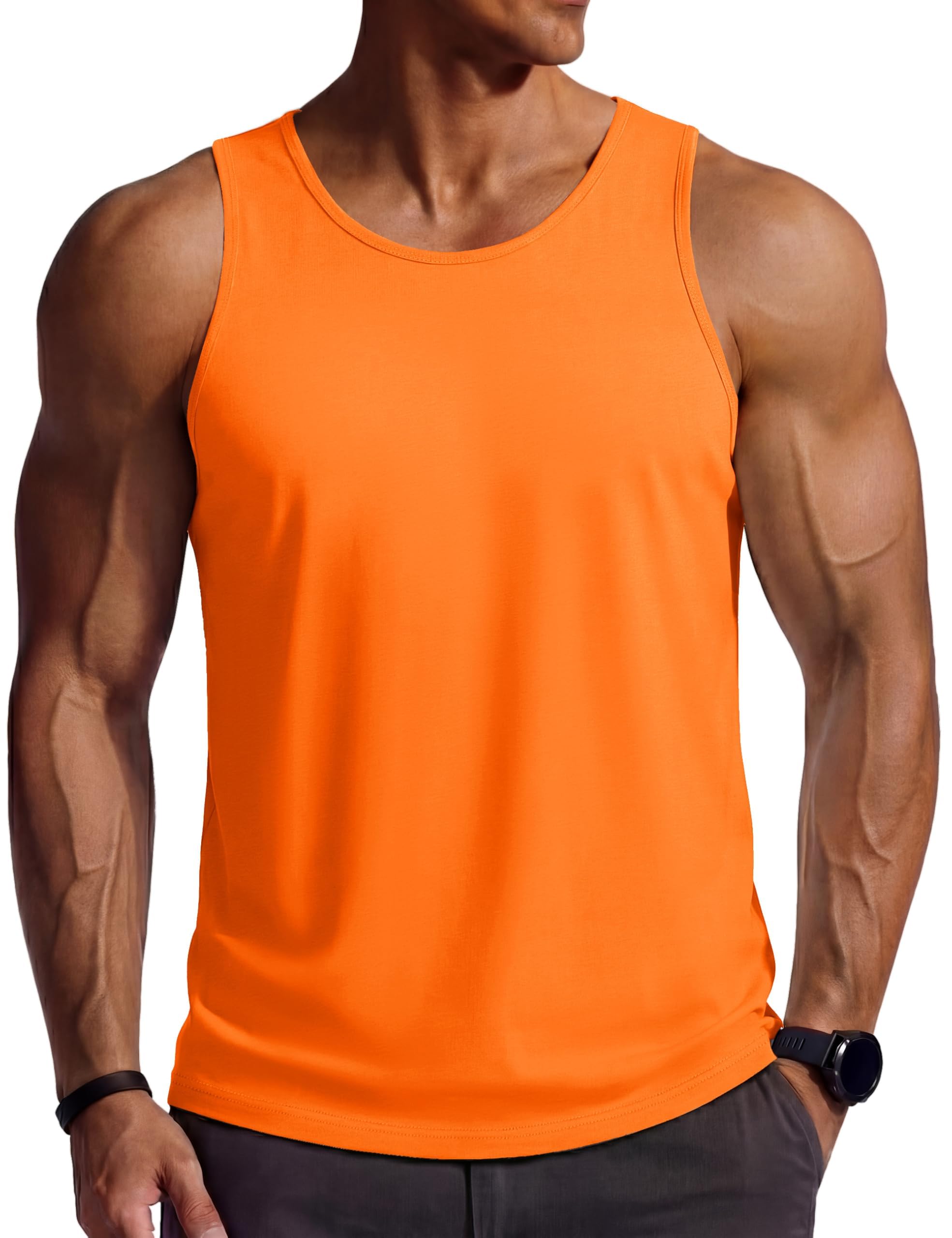 TACVASEN Canotta Palestra Uomo Cotone Senza Maniche Fitness Allenamento Traspirante Canotta Sportiva Muscolare Estiva