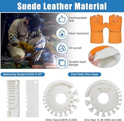 Miniatura 6 de Juego de herramientas de eliminación de escoria de soldadura de 6 piezas, martillo astillador de 10 pulgadas, alicates, cepillo de alambre