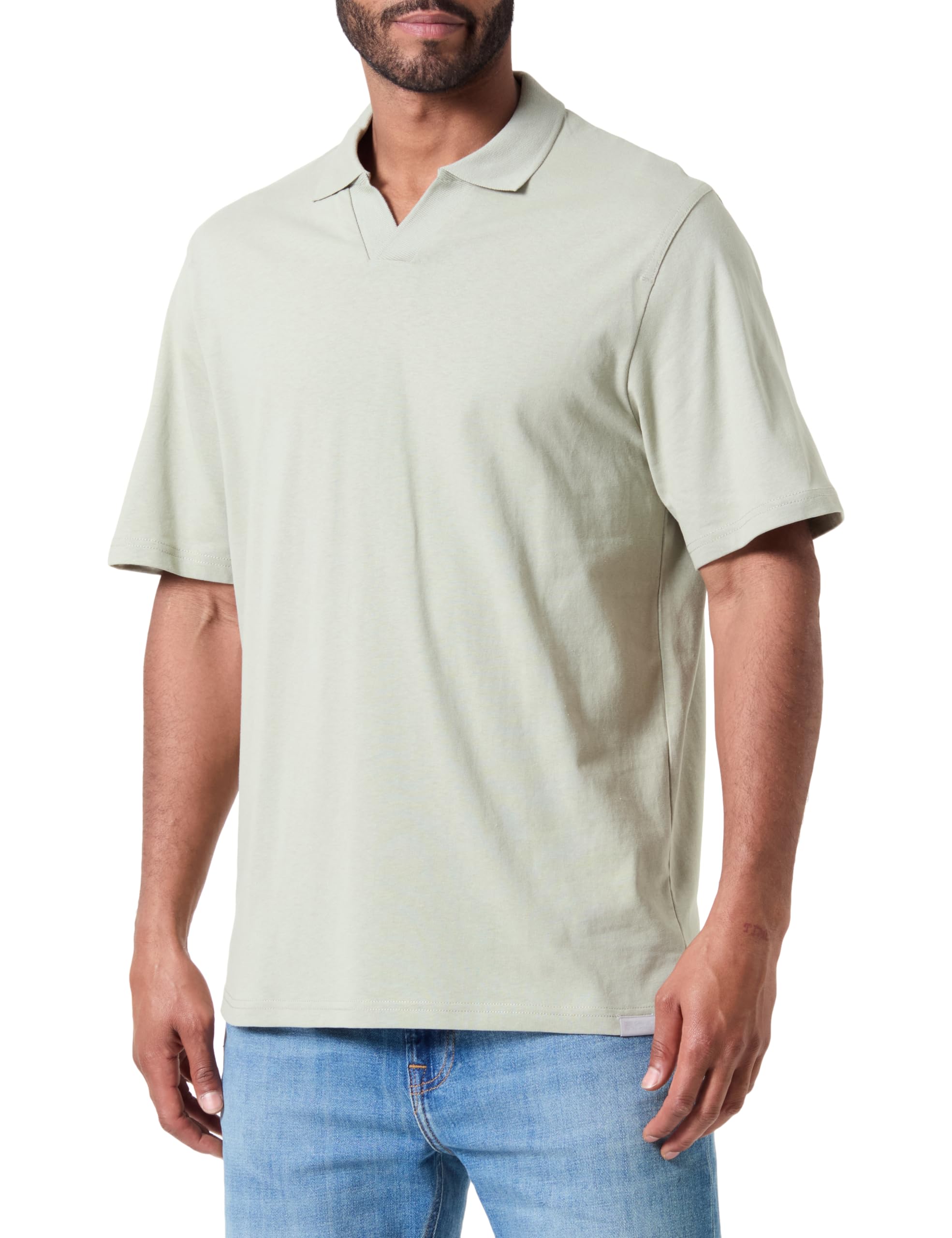 JACK & JONES JCOCOLLECTIVE Label Polo SS, Desert Sage, M