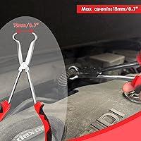 Vista 4 de Alicates de agarre de manguera de largo alcance de 11 pulgadas con mordazas dentadas para espacios difíciles de alcanzar