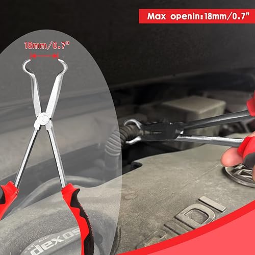 Miniatura 4 de Alicates de agarre de manguera de largo alcance de 11 pulgadas con mordazas dentadas para espacios difíciles de alcanzar