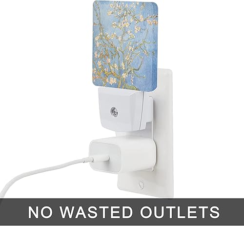 Miniatura 4 de Oeaskly Luz nocturna de árbol de almendro floreciente, Van Gogh luces nocturnas enchufables a la pared para niños y niñas, lámpara LED para