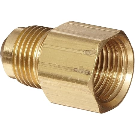 Anderson Metals - 54046-0604 Brass Tube Fitting, Coupling, 3/8" Flare x 1/4" Female Pipe