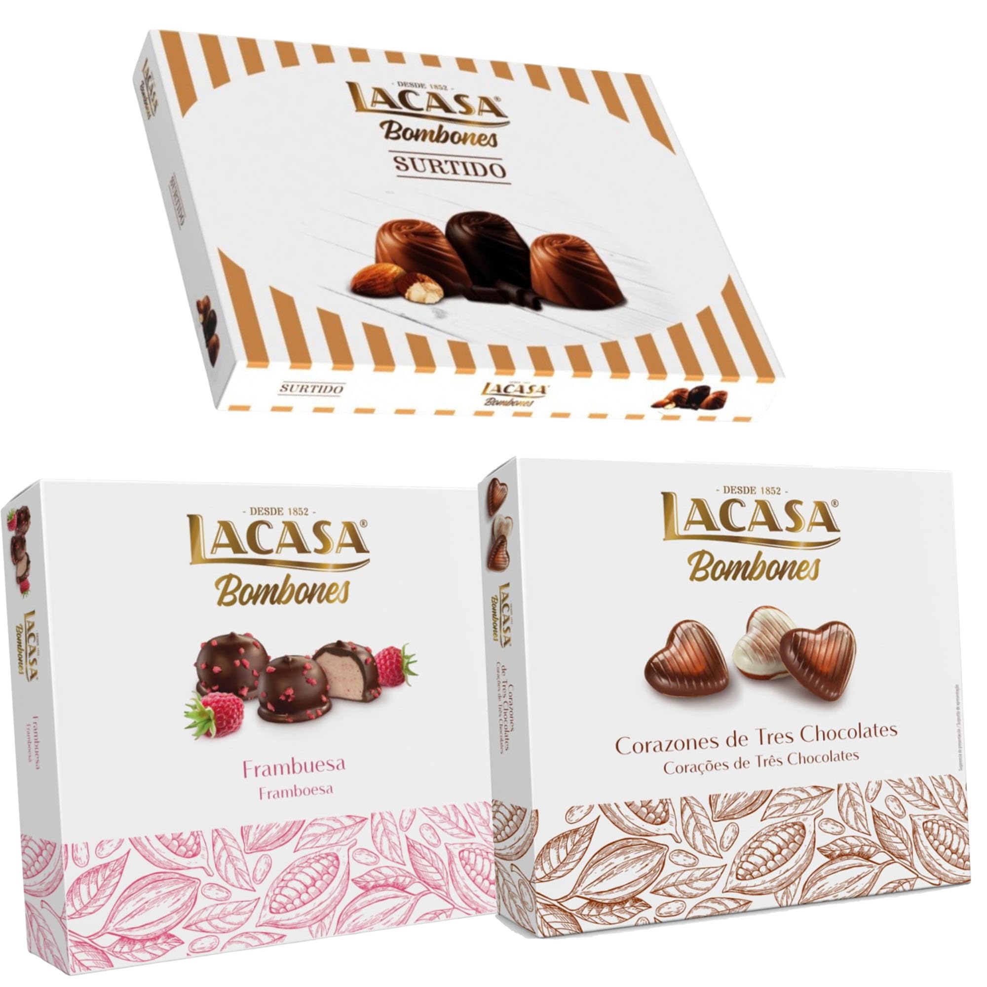 Pack Lacasa bombones surtido 95 G & bombones corazón tres