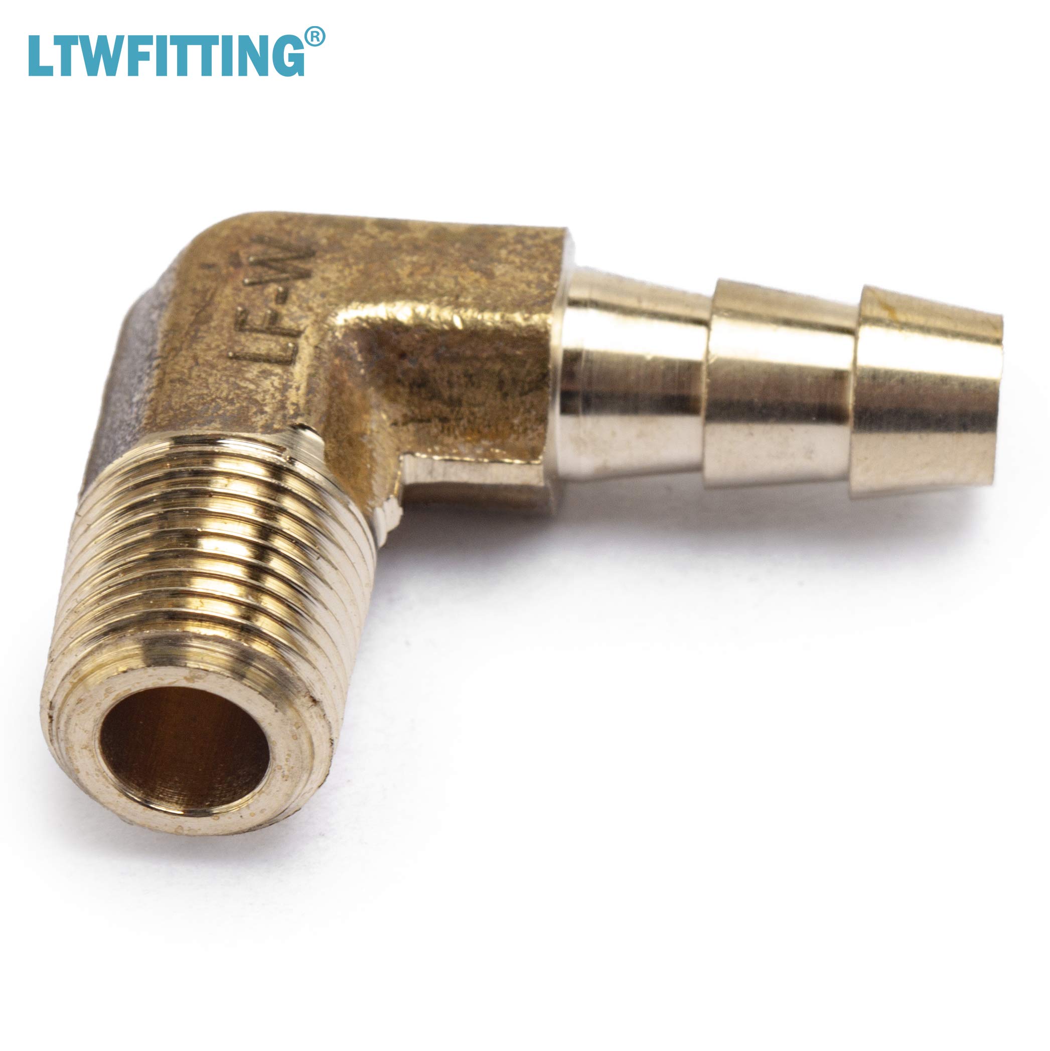 1pc Brass Elbow Barb Fitting 1/4 Hose X 1/8 NPT Fuel Boat Forged Quality - Foto 8