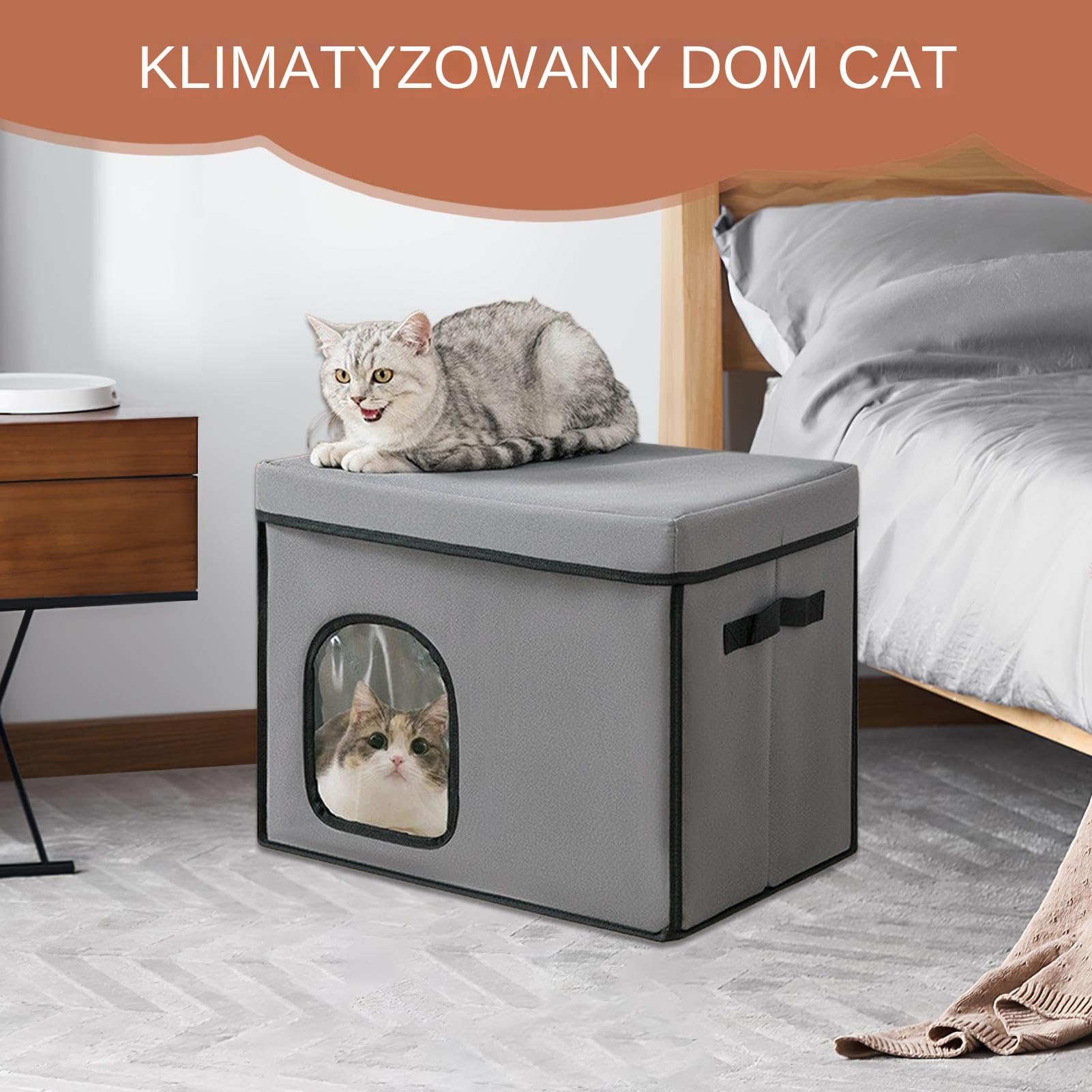 Chłodzący Domek Dla Kota Na Zewnątrz Zestaw Zamkniętego Legowiska | Składany domek klimatyzacyjny dla kota Wyposażenie Wewnątrz Zewnątrz Podróż Balkon Samochód Sypialnia