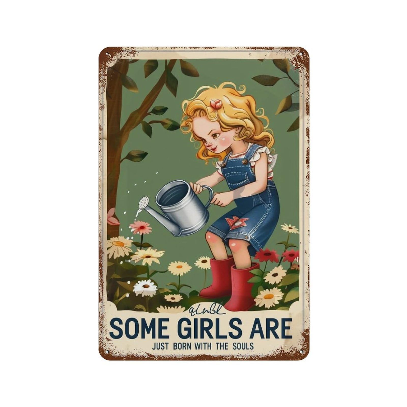YHGERTKU Some Girls Are Born With Garden In Their Souls 04 Wall Art Retro Iron Vintage Metal Tin Sign Poster Modern Decor for Living Rooms Gift 30x20cm