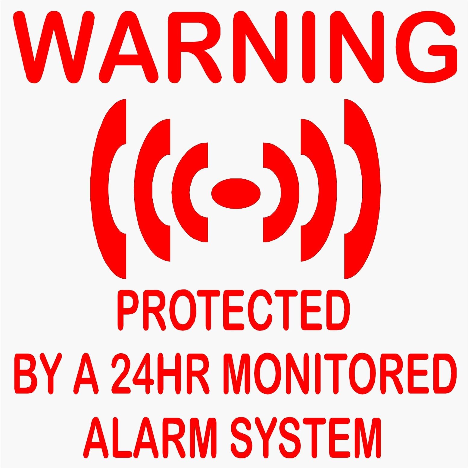 6 x PROTECTED Stickers for Windows-RED onto CLEAR-Monitored Alarm System-24hr Security Warning Signs for House, Flat, Store,Shop, Property-Self Adhesive Vinyl Signs,Business