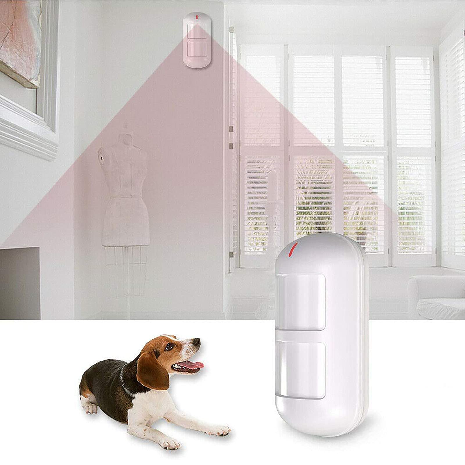 Wolf Guard LB-01A Sistema de Alarma Interior 433 MHz | Control Remoto, Mascota Inmune PIR, 110 dB