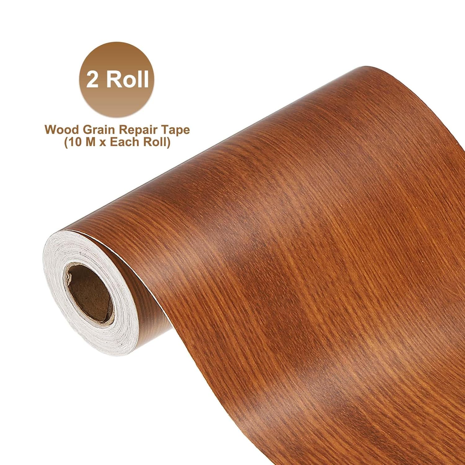 PATIKIL 6 Inch x 66ft Wood Grain Repair Tape, Self Adhesive Realistic Textured Repair Tape Patch for Floor Door Table Cabinets Desk, Silk Wood