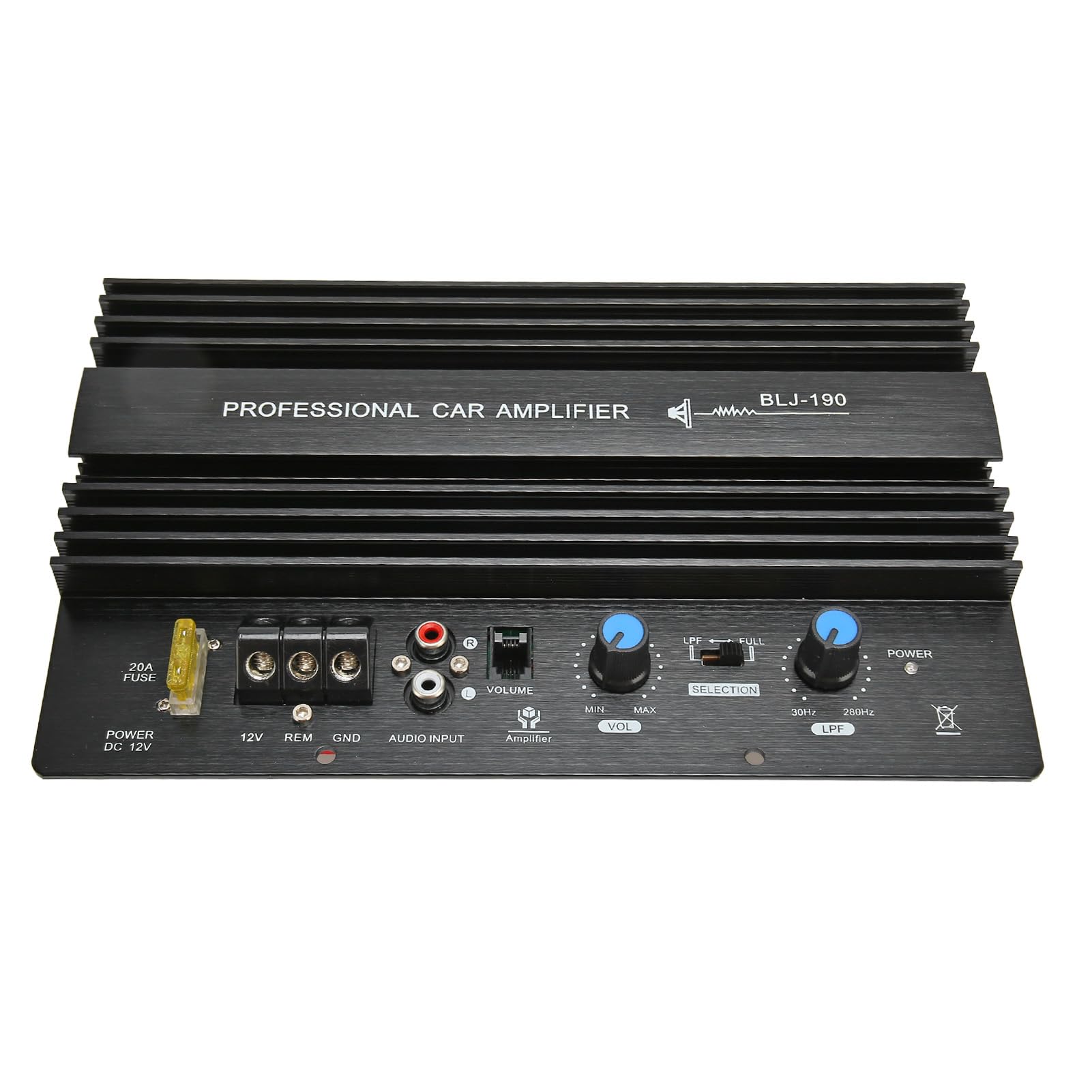 Amplificador Coche 12V 300W Mono Módulo Alta Potencia Sub 8-12 Pulgadas