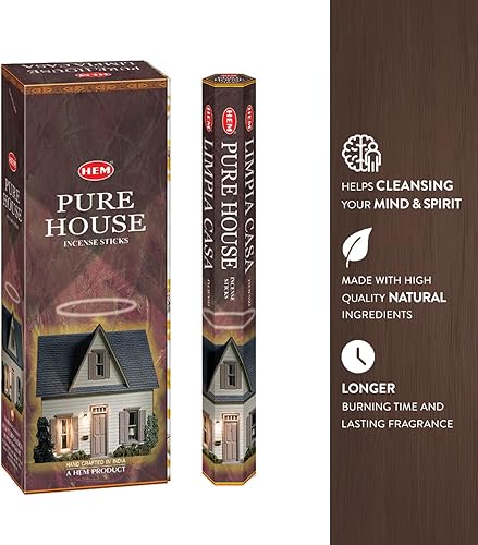 Miniatura 3 de Hem Pure House - Varitas de incienso Hexa, paquete de 6 cajas (120 varillas en total) | Incienso natural enrollado a mano de la India | Aroma