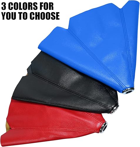 Miniatura 6 de QIANG KUN Universal Car Shift Knob Cubierta de polvo Negro PU Cuero ManualAuto Shifter Shift Boots Cover (negro)