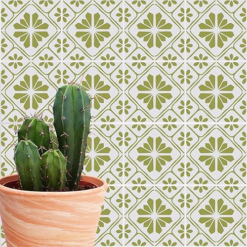 Miniatura 4 de HELLATHUND 4 plantillas de azulejos reutilizables de 12 x 12 pulgadas, plantillas de hormigón para patio, plantillas de piso grandes para diseño