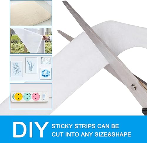 Miniatura 4 de Cinta autoadhesiva de gancho y bucle, cinta adhesiva resistente para el hogar, oficina, escuela, automóvil y organización de manualidades (18 pies x