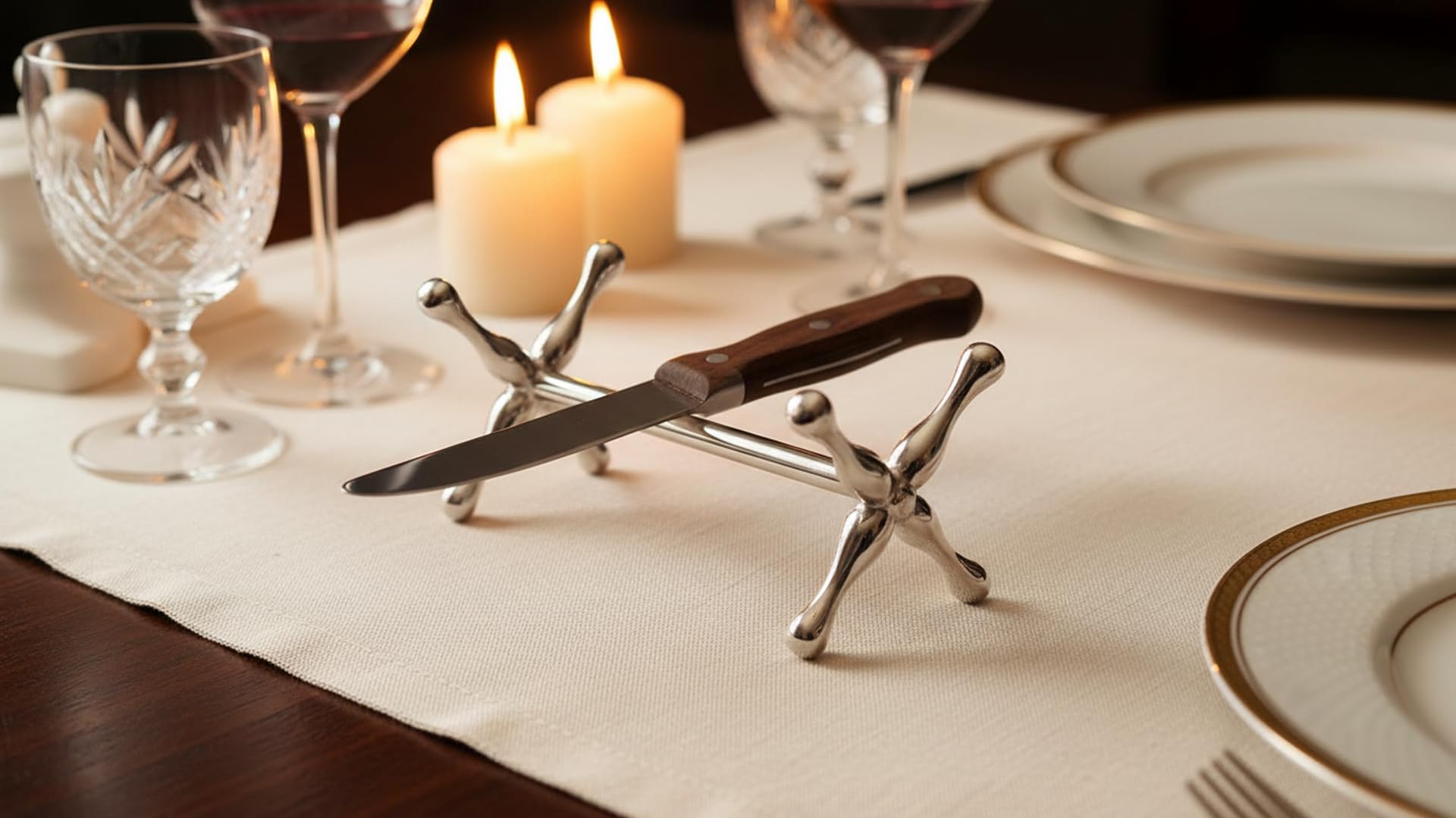 Messerbänkchen 925 Sterling Silber – L 7 cm – Edle Besteckablage für den Tisch – Inkl. Geschenkbox – Massives Silber